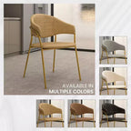 Sedia da pranzo LeisureMod imbottita in pelle e velluto, sedile e schienale ergonomici imbottiti, base resistente in acciaio inossidabile Poltrona di design Serie Bella