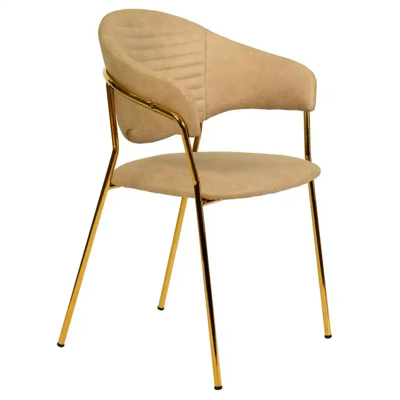 Sedia da pranzo LeisureMod imbottita in pelle e velluto, sedile e schienale ergonomici imbottiti, base resistente in acciaio inossidabile Poltrona di design Serie Bella