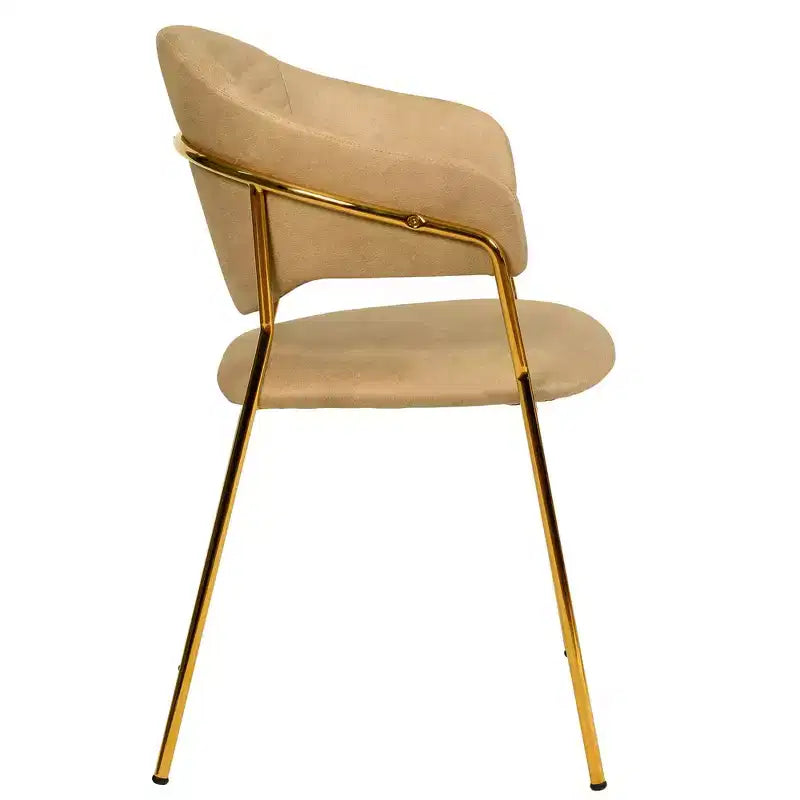 Sedia da pranzo LeisureMod imbottita in pelle e velluto, sedile e schienale ergonomici imbottiti, base resistente in acciaio inossidabile Poltrona di design Serie Bella