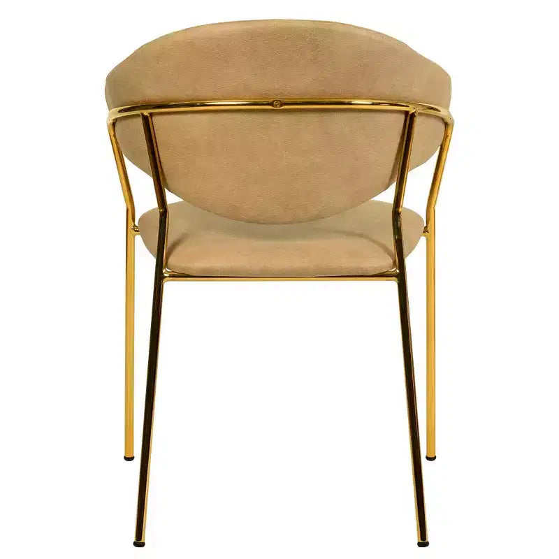 Sedia da pranzo LeisureMod imbottita in pelle e velluto, sedile e schienale ergonomici imbottiti, base resistente in acciaio inossidabile Poltrona di design Serie Bella