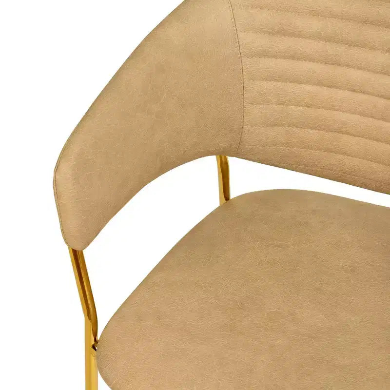 Sedia da pranzo LeisureMod imbottita in pelle e velluto, sedile e schienale ergonomici imbottiti, base resistente in acciaio inossidabile Poltrona di design Serie Bella