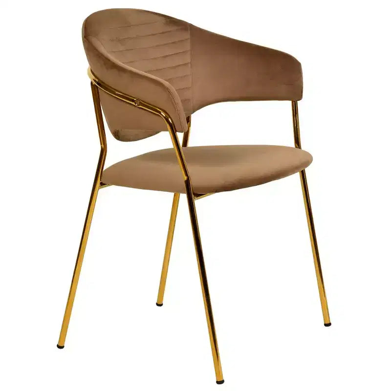 Sedia da pranzo LeisureMod imbottita in pelle e velluto, sedile e schienale ergonomici imbottiti, base resistente in acciaio inossidabile Poltrona di design Serie Bella