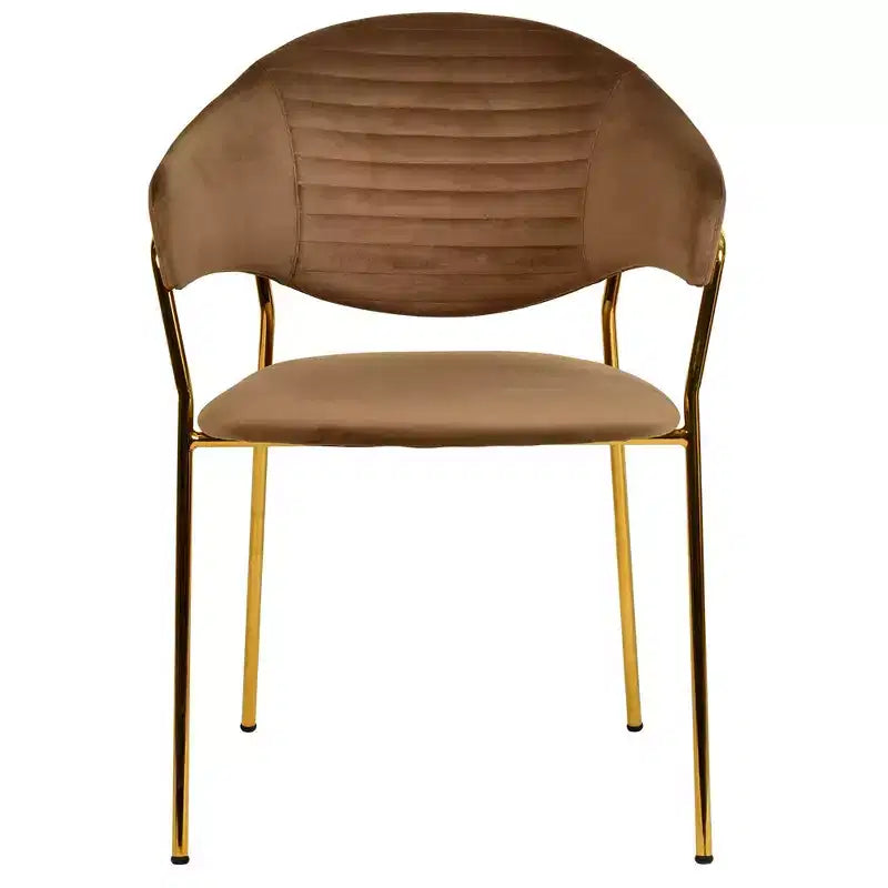 Sedia da pranzo LeisureMod imbottita in pelle e velluto, sedile e schienale ergonomici imbottiti, base resistente in acciaio inossidabile Poltrona di design Serie Bella