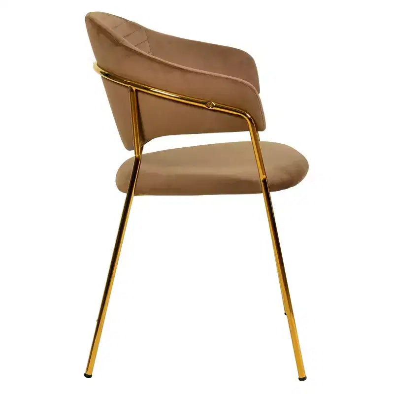 Sedia da pranzo LeisureMod imbottita in pelle e velluto, sedile e schienale ergonomici imbottiti, base resistente in acciaio inossidabile Poltrona di design Serie Bella
