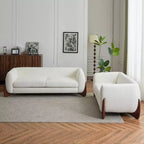 Christopher Knight Home Emma 2 Pieces Living Room Boucle Upholstered Sofa Set, Beige