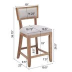 Christopher Knight Home Wina 26.5 Rubberwood Upholstered Counter Stool, Set of 2