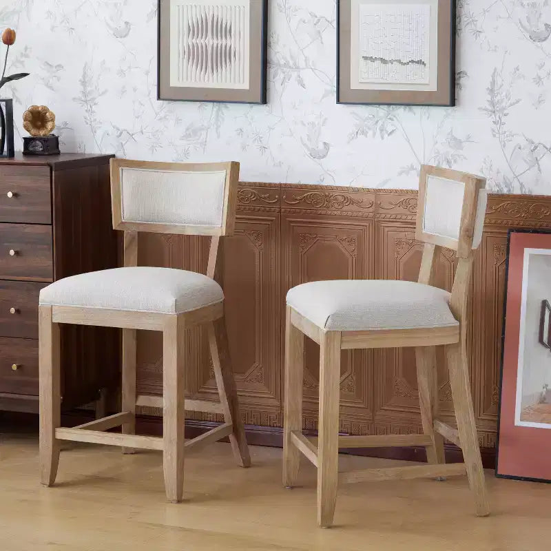 Christopher Knight Home Wina 26.5 Rubberwood Upholstered Counter Stool, Set of 2