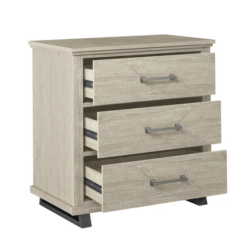 Farmhouse 3-Piece Bedroom Set - 2 Nightstand and 1 Dresser