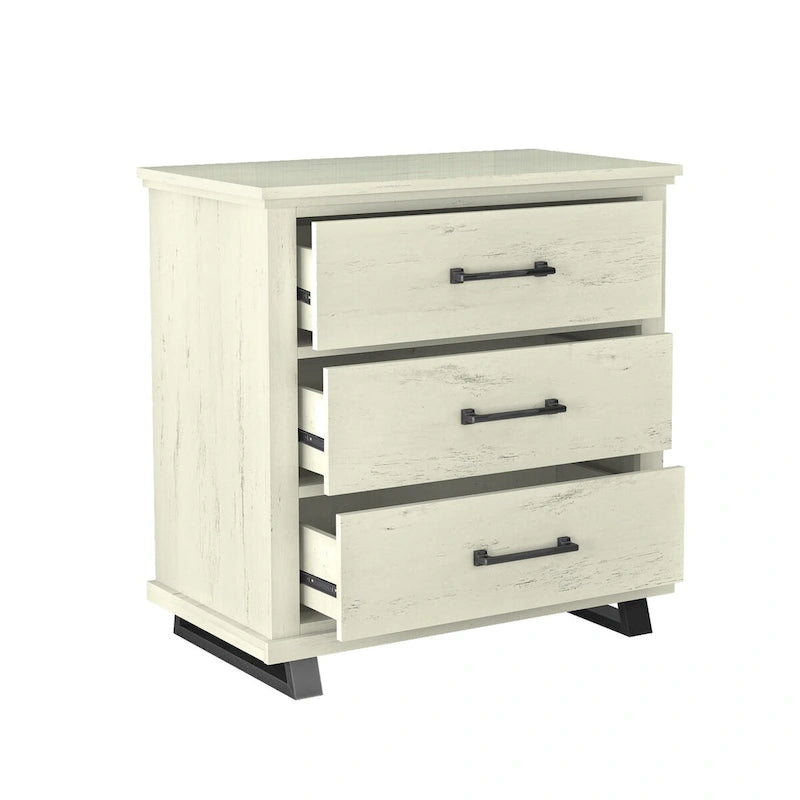 Farmhouse 3-Piece Bedroom Set - 2 Nightstand and 1 Dresser