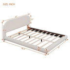 Teddy Fleece Queen Size Upholstered Platform Bed with Thick Fabric