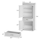 Timehcee 30Shoe Cabinet Storage Cabinet Doors Wooden Floor Cabinet