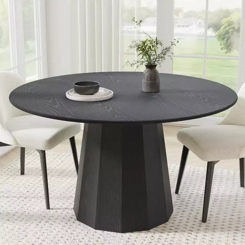 Dovelina Modern Round Dining Table Wood Kitchen Table