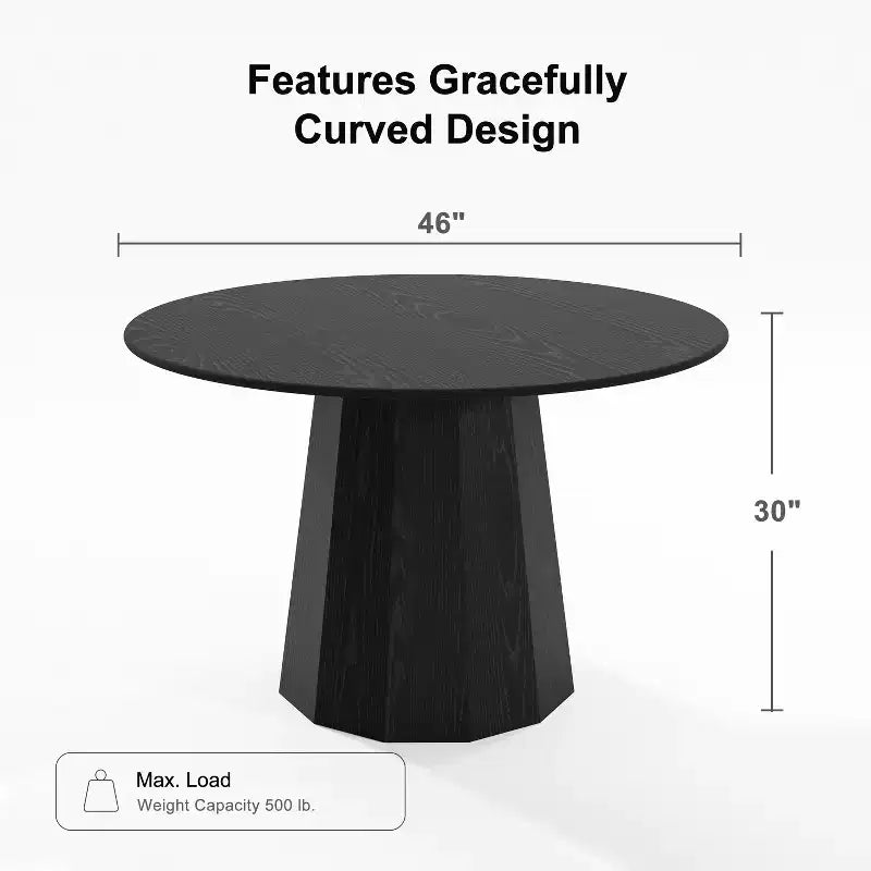 Dovelina Modern Round Dining Table Wood Kitchen Table