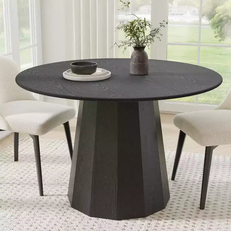 Dovelina Modern Round Dining Table Wood Kitchen Table
