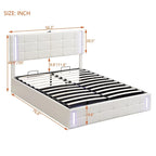 Upholstered Bed with Hydraulic Storage System and USB Charging Station