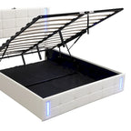 Upholstered Bed with Hydraulic Storage System and USB Charging Station