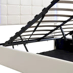 Upholstered Bed with Hydraulic Storage System and USB Charging Station