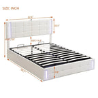 Upholstered Bed with Hydraulic Storage System and USB Charging Station