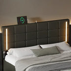 Upholstered Bed with Hydraulic Storage System and USB Charging Station