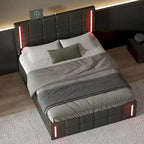 Upholstered Bed with Hydraulic Storage System and USB Charging Station