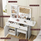 Makeup Vanity with Mirror and LED Light