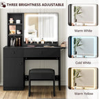 Makeup Vanity with Mirror and LED Light