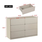 6-Drawer 47 in. W Dresser Chest of Drawers,Buffet Server Console Table Storge Cabinets,Accent Storage Cabinets No Handle