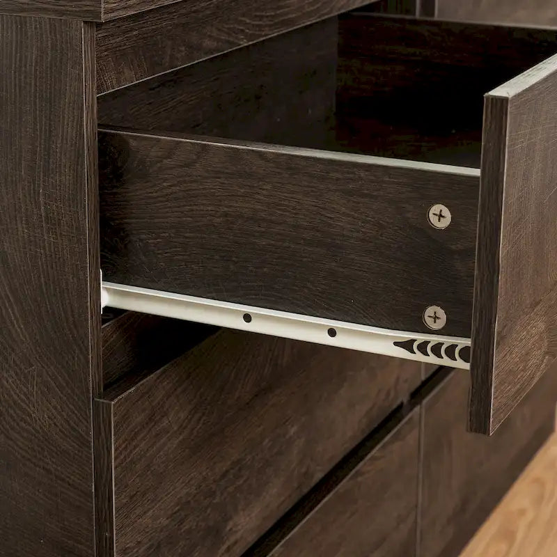 6-Drawer 47 in. W Dresser Chest of Drawers,Buffet Server Console Table Storge Cabinets,Accent Storage Cabinets No Handle