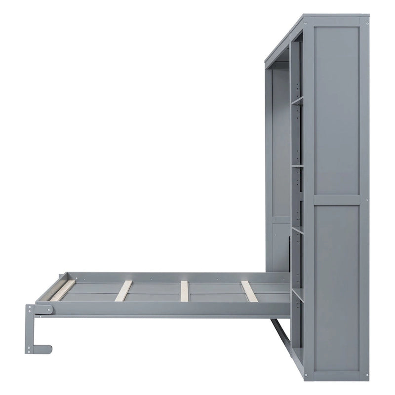 Merax Murphy Bed Wall Bed with Shelves