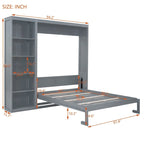 Merax Murphy Bed Wall Bed with Shelves