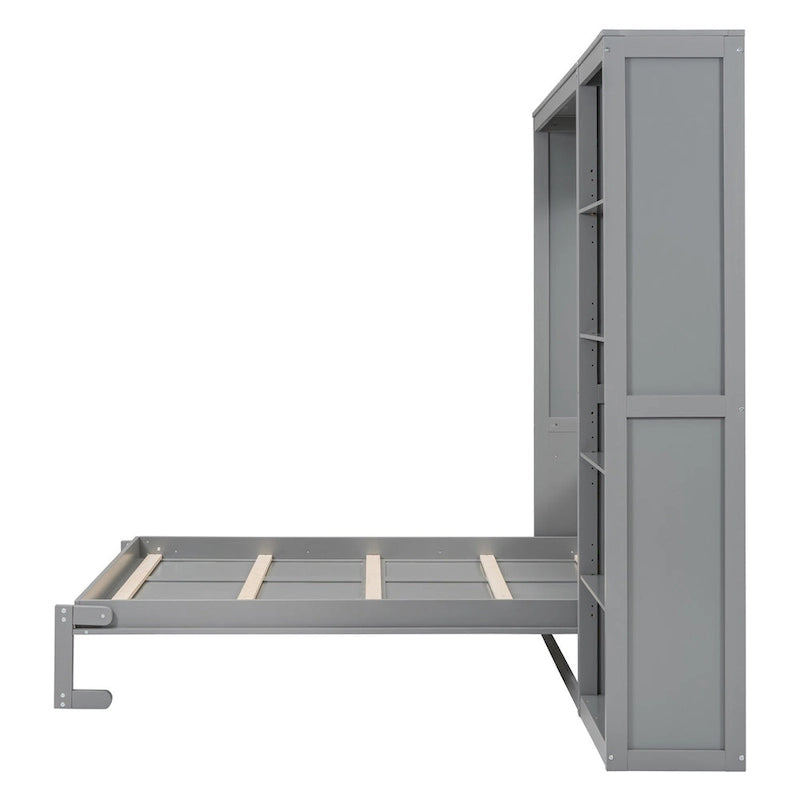 Merax Murphy Bed Wall Bed with Shelves