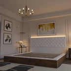 Queen/King Designer Bed Frame with LED Ambiance Lighting PU Leather