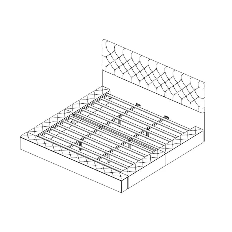 Queen/King Designer Bed Frame with LED Ambiance Lighting PU Leather