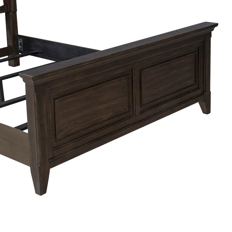Paradise Valley Saddle Brown Upholstered Bed, Dresser and Mirror Set