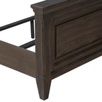 Paradise Valley Saddle Brown Upholstered Bed, Dresser and Mirror Set
