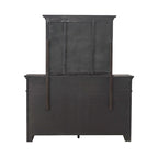 Paradise Valley Saddle Brown Upholstered Bed, Dresser and Mirror Set