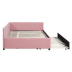 Letto a giorno imbottito Full Size con letto estraibile, struttura divano letto, nessuna rete a molle richiesta