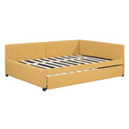 Letto a giorno imbottito Full Size con letto estraibile, struttura divano letto, nessuna rete a molle richiesta