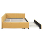 Letto a giorno imbottito Full Size con letto estraibile, struttura divano letto, nessuna rete a molle richiesta