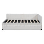 Letto a giorno imbottito Full Size con letto estraibile, struttura divano letto, nessuna rete a molle richiesta