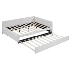 Letto a giorno imbottito Full Size con letto estraibile, struttura divano letto, nessuna rete a molle richiesta