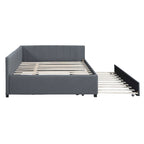 Letto a giorno imbottito Full Size con letto estraibile, struttura divano letto, nessuna rete a molle richiesta