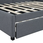 Letto a giorno imbottito Full Size con letto estraibile, struttura divano letto, nessuna rete a molle richiesta