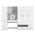 Set di mobili contenitori combinati per ufficio e guardaroba con vanità deluxe