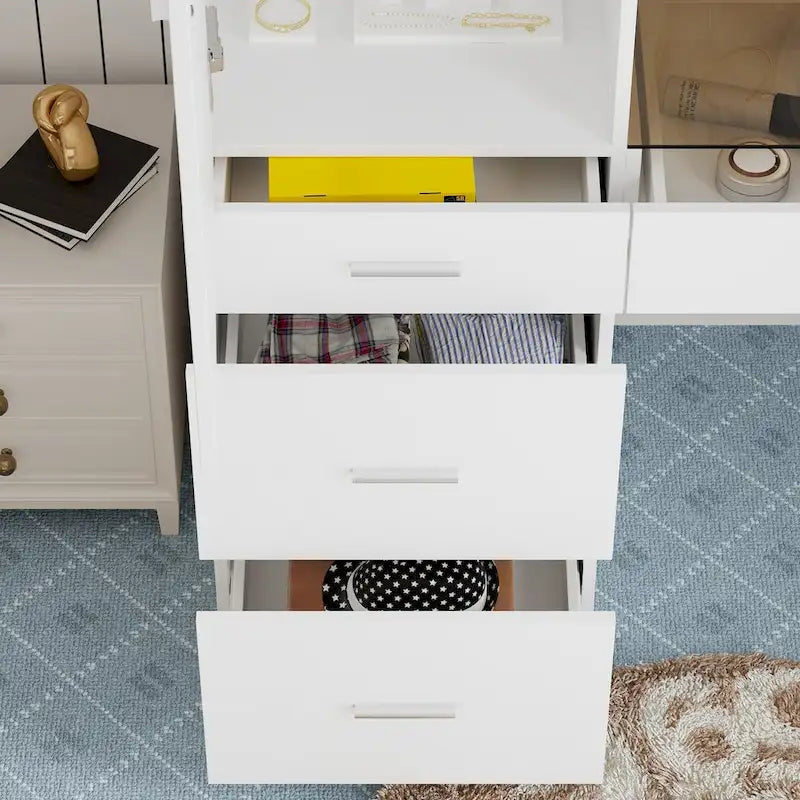 Set di mobili contenitori combinati per ufficio e guardaroba con vanità deluxe