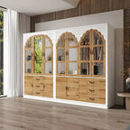 Vintage-Inspired Grand Closet Dual Wardrobe Set with Metal Accents