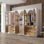 Vintage-Inspired Grand Closet Dual Wardrobe Set with Metal Accents