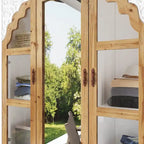 Vintage-Inspired Grand Closet Dual Wardrobe Set with Metal Accents