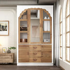 Vintage-Inspired Grand Closet Dual Wardrobe Set with Metal Accents