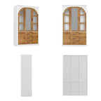 Vintage-Inspired Grand Closet Dual Wardrobe Set with Metal Accents